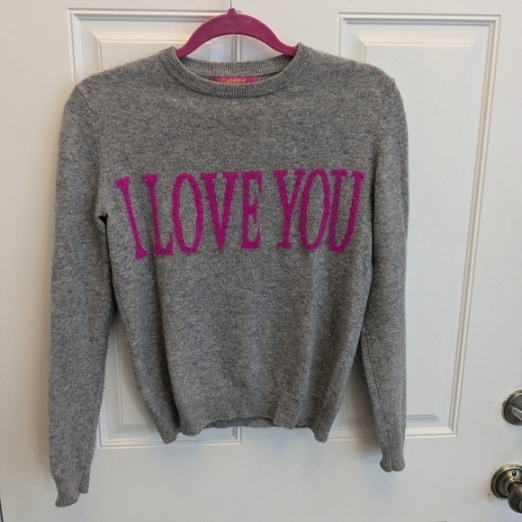 Catherine Malandrino I Love You Cashmere Sweater - Picture 1 of 2